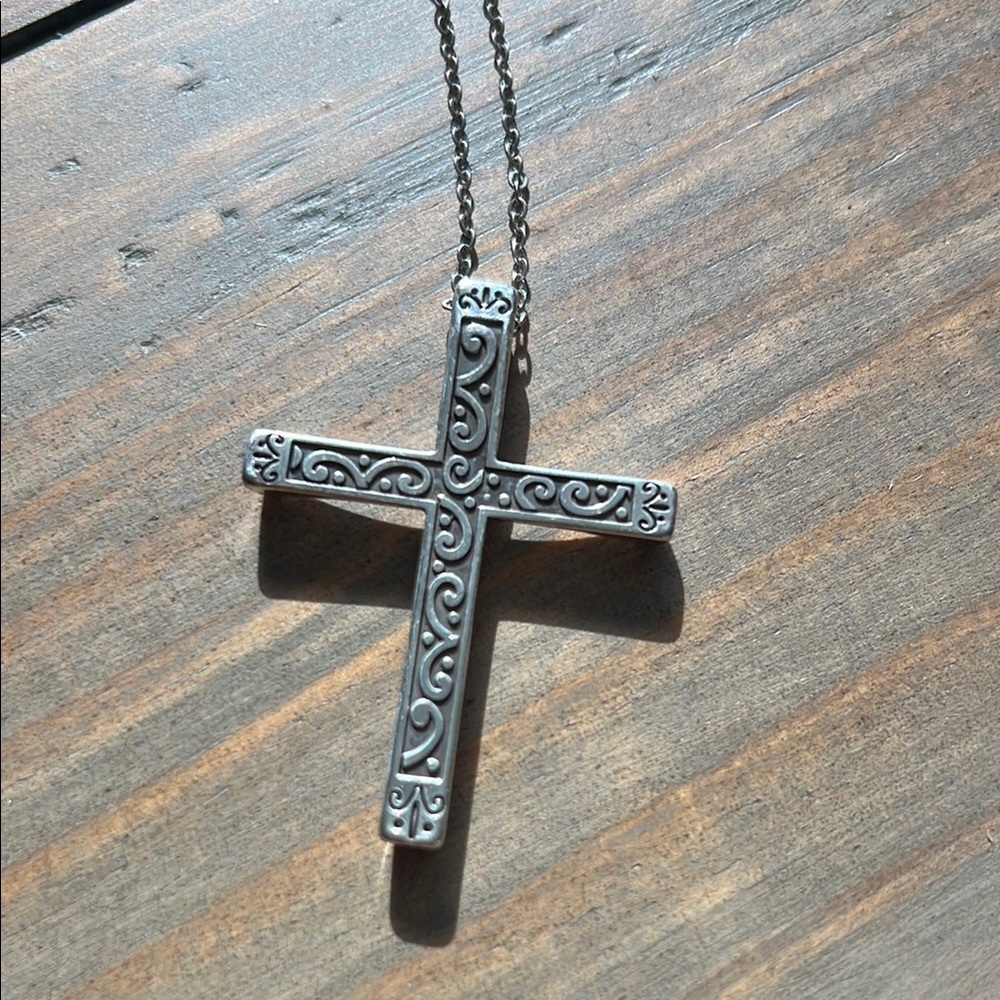 Brighton Silver and Black Pendant Necklace with Cross Design - Picture 5 of 5